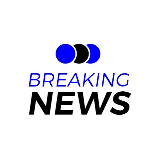 Dynamic Blue and Black Visuals Highlighting Breaking News Logo Template