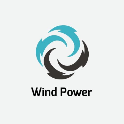 Dynamic Blue and Black Wind Power Utilization Logo Template