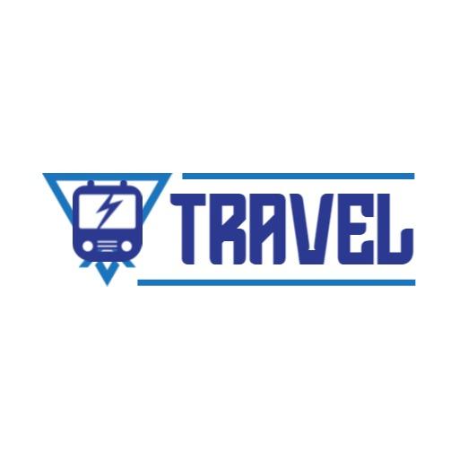 Dynamic Blue and Electric Train Design for Travelling Logo Template