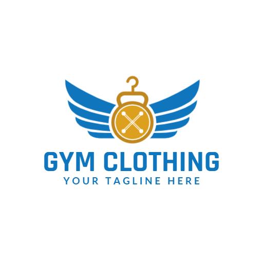 Dynamic Blue and Gold Logo for Gym Clothing Apparel Template