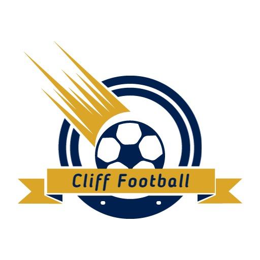 Dynamic Blue and Gold Soccer Design Symbolizing Team Spirit Logo Template