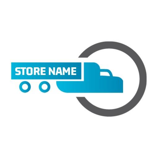 Dynamic Blue and Gray Gradient Trucking Logistics Logo Template