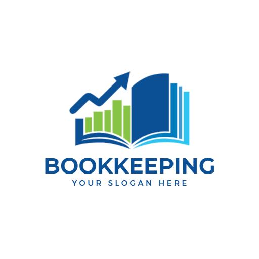 Dynamic Blue and Green Bookkeeping Growth Representation Logo Template