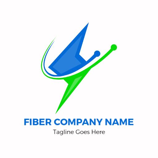Dynamic Blue and Green Fiber Solutions Striking Energy Logo Template