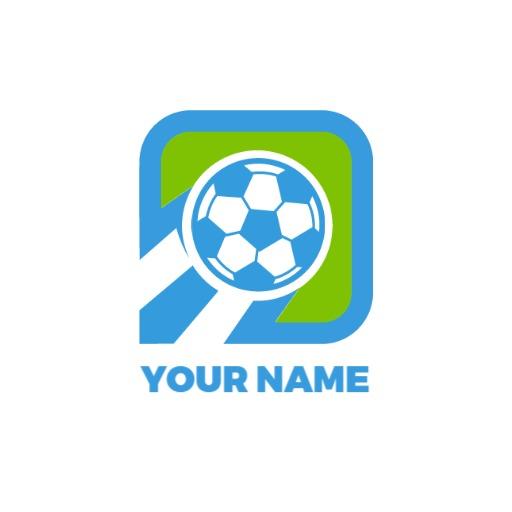 Dynamic Blue and Green Football Logo with Stylish Design Logo Template