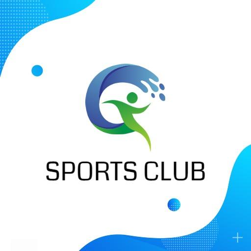 Dynamic Blue and Green Gradient Sports Club Logo Template