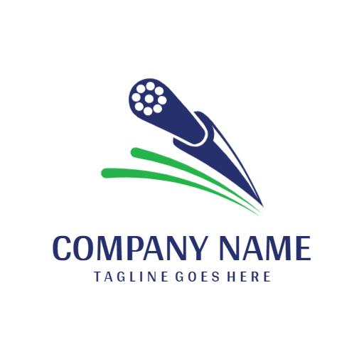 Dynamic Blue and Green Wiring Design for Professional Services Logo Template