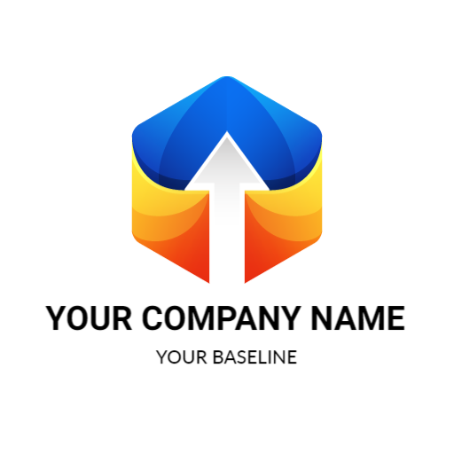 Dynamic Blue and Orange Arrow Design for Your Company Logo Template
