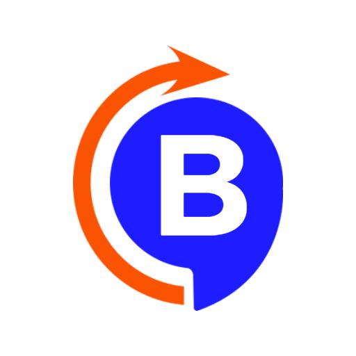 Dynamic Blue and Orange Design Featuring Alphabet Letter B Logo Template
