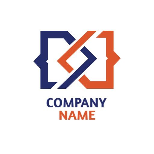 Dynamic Blue and Orange Digital Development Website Logo Template
