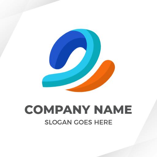 Dynamic Blue and Orange E Letter Design for Branding Logo Template