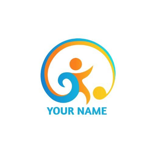 Dynamic Blue and Orange Football Action Logo Template