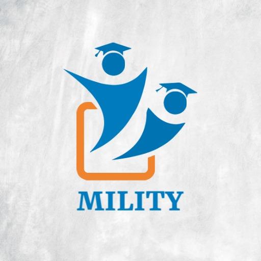 Dynamic Blue and Orange Graduation Theme School Logo Template