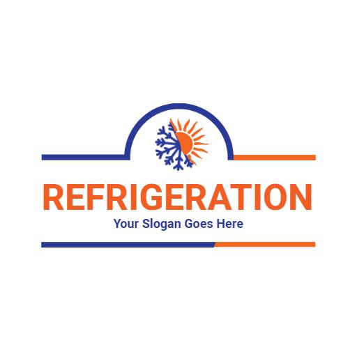 Dynamic Blue and Orange Refrigeration Service Logo Template