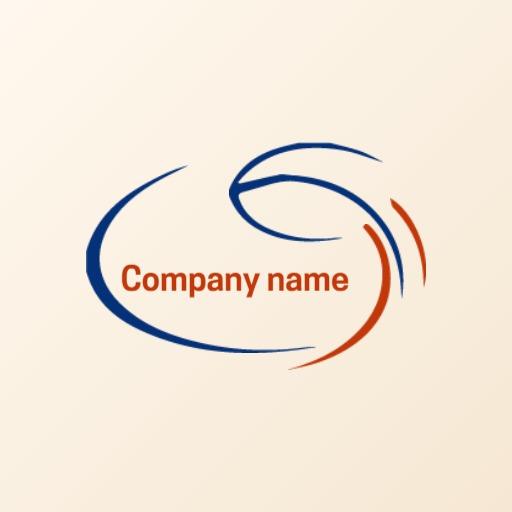 Dynamic Blue and Orange Rugby Movement Logo Template