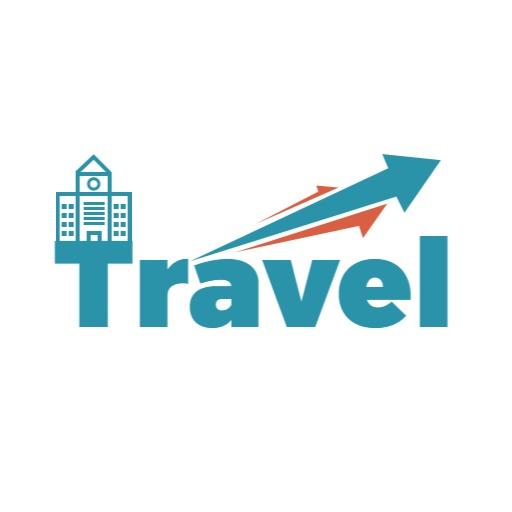 Dynamic Blue and Orange Travel Logo Representing Adventure Template
