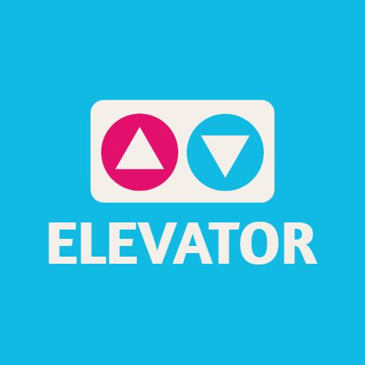 Dynamic Blue and Pink Elevator Control Button Design Logo Template