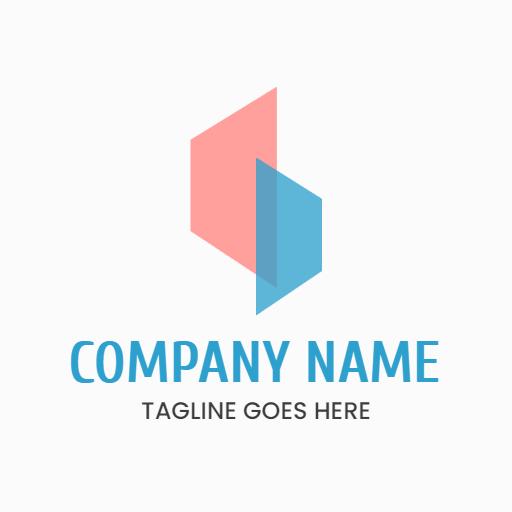 Dynamic Blue and Pink Geometric Company Logo Template