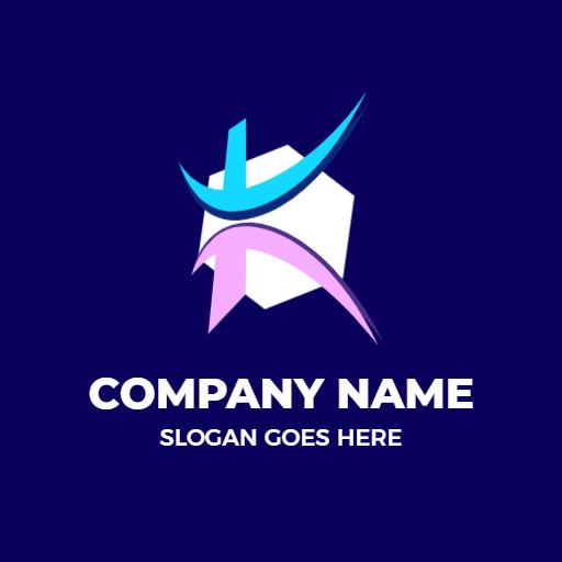 Dynamic Blue and Pink K Letter Logo Design for Branding Logo Template