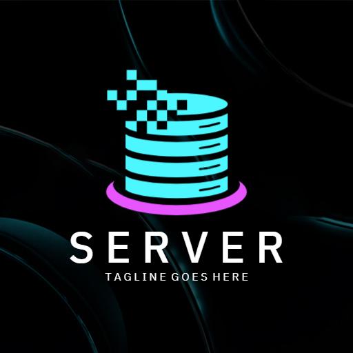 Dynamic Blue and Purple Data Storage Server Logo Template