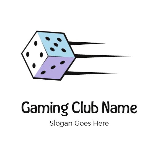 Dynamic Blue and Purple Dice Design for Gaming Logo Template