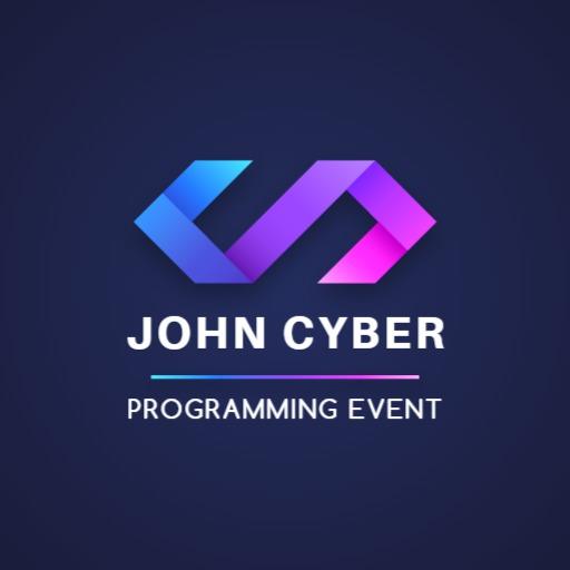 Dynamic Blue and Purple Geometry Showcasing Programming Event Logo Template