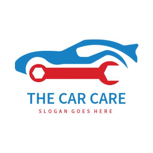 Dynamic Blue and Red Car Repair Services Garage Logo Template