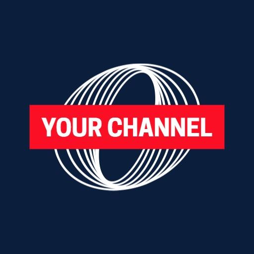 Dynamic Blue and Red Circular Design for YouTube Channel Logo Template