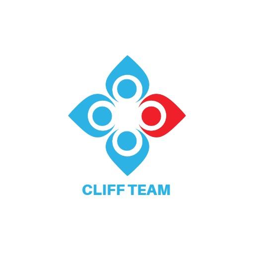 Dynamic Blue and Red Design Symbolizing Teamwork Logo Template