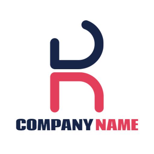 Dynamic Blue and Red HR Solutions for Your Business Logo Template