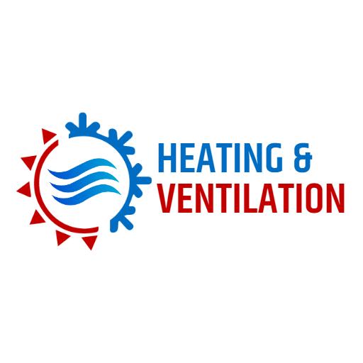 Dynamic Blue and Red HVAC Heating and Ventilation Logo Template