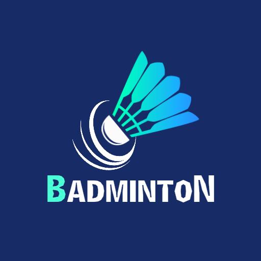 Dynamic Blue and Teal Badminton Shuttlecock Motion Logo Template