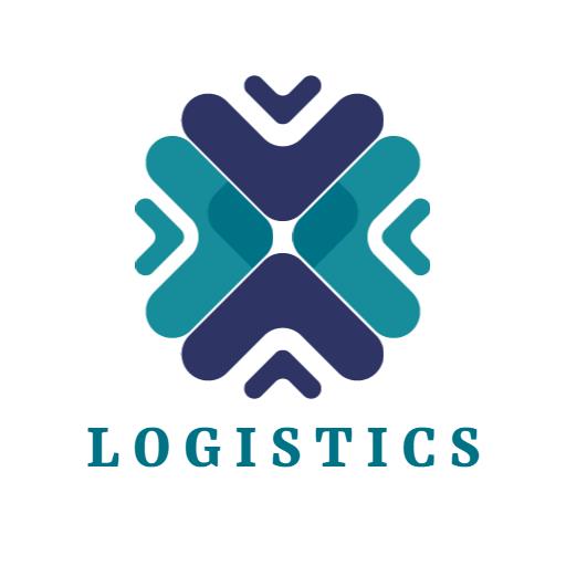 Dynamic Blue and Teal Design Illustrating Logistics Services Logo Template