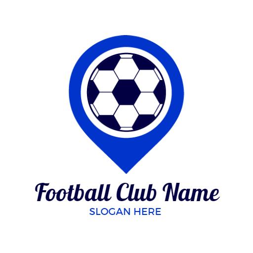 Dynamic Blue and White Football Club Logo Design Idea Logo Template