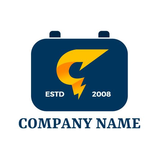 Dynamic Blue and Yellow Battery Technology Logo Template
