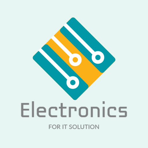 Dynamic Blue and Yellow Circuit Design for Electronics Logo Template