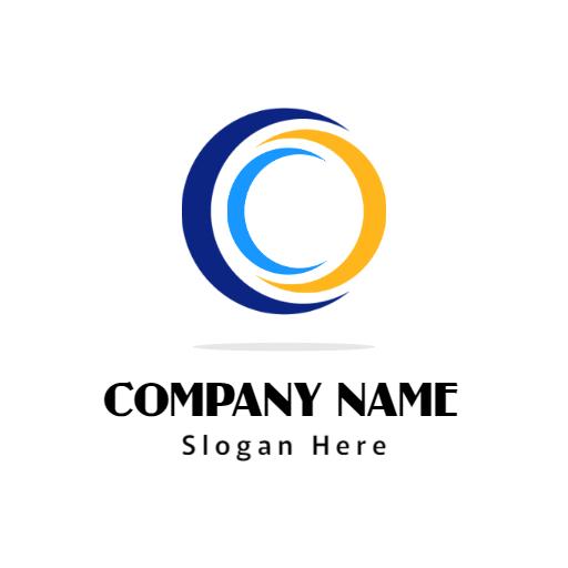 Dynamic Blue and Yellow Circular Design for Company Logo Template