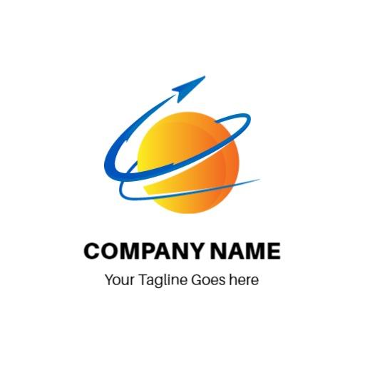 Dynamic Blue and Yellow Company Logo with Modern Design Logo Template