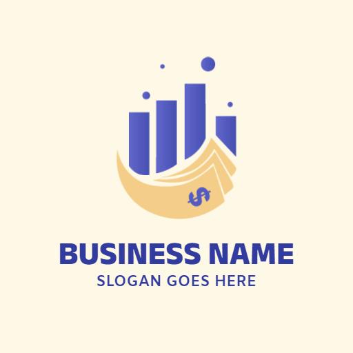 Dynamic Blue and Yellow Finance Growth Analysis Logo Template
