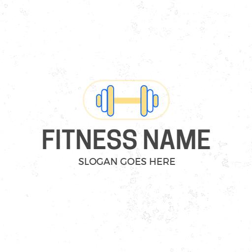 Dynamic Blue and Yellow Fitness Logo Representing Strength Training Logo Template