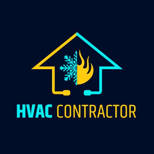 Dynamic Blue and Yellow HVAC Solutions for Comfort Logo Template