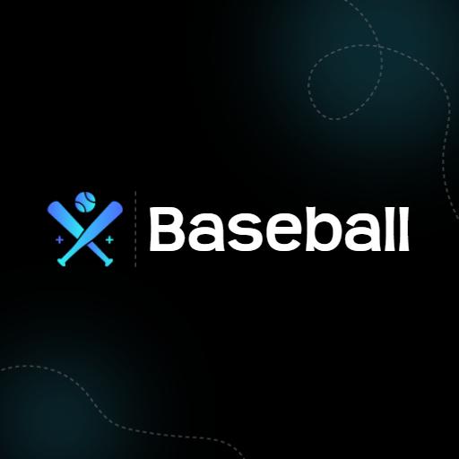 Dynamic Blue Baseball Bats and Ball Showcase Logo Template