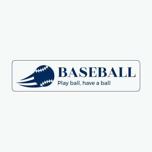 Dynamic Blue Baseball Graphic Inviting Everyone to Play Logo Template