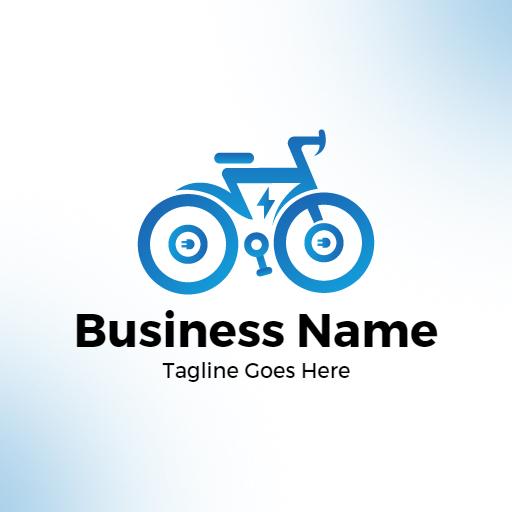 Dynamic Blue Bicycle Design Represents Eco-Friendly Transport Logo Template