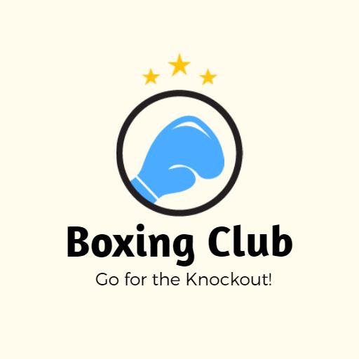Dynamic Blue Boxing Glove Symbolizing Club Spirit Logo Template