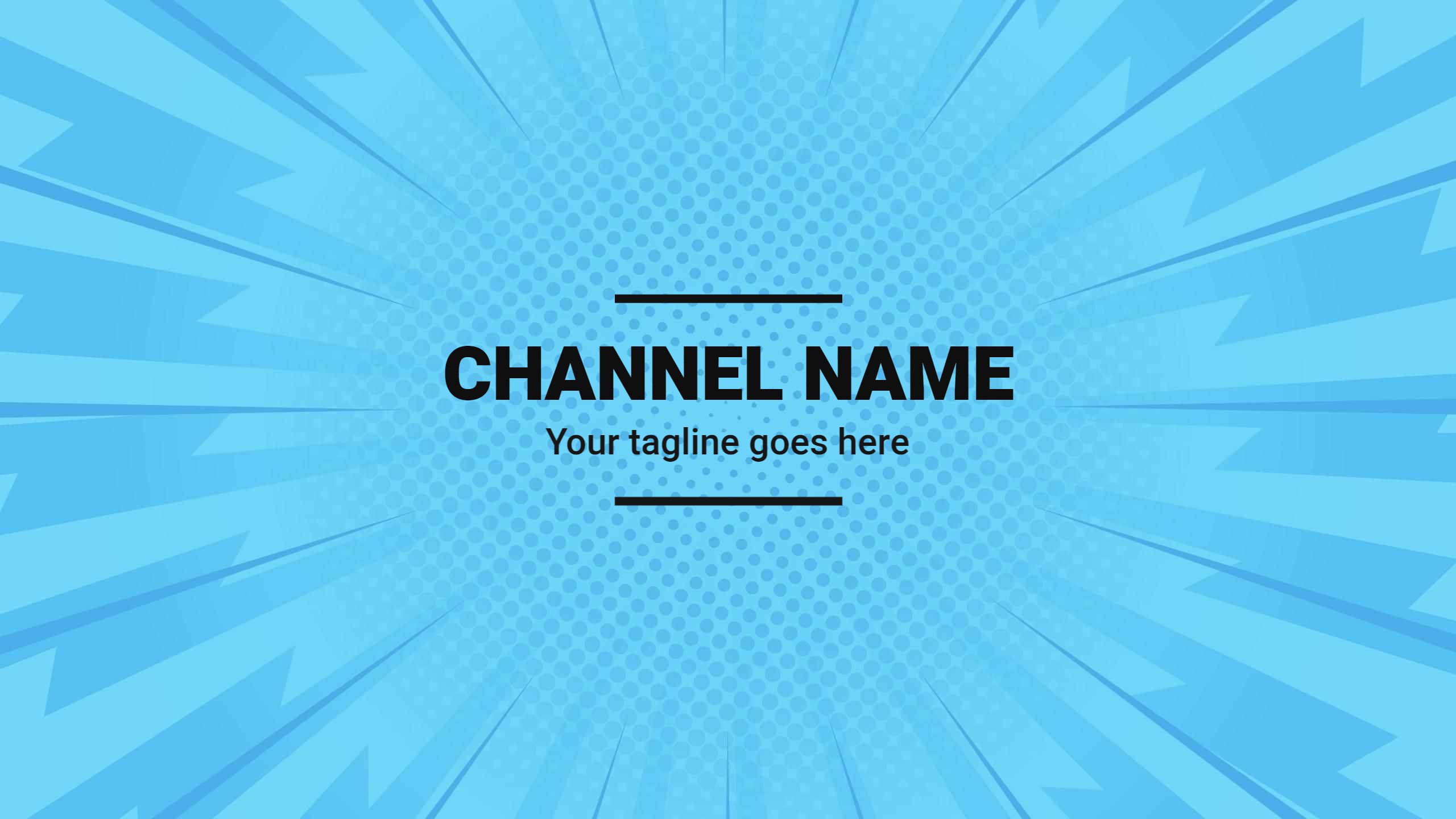 Dynamic Blue Burst Background for YouTube Channel Banner Template