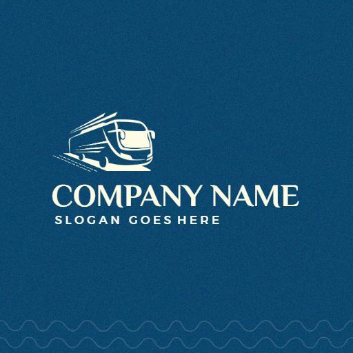 Dynamic Blue Bus Design Representing Transportation Services Logo Template