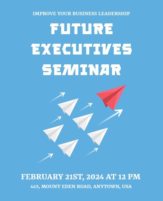 Dynamic Blue Business Leadership Seminar Poster Template