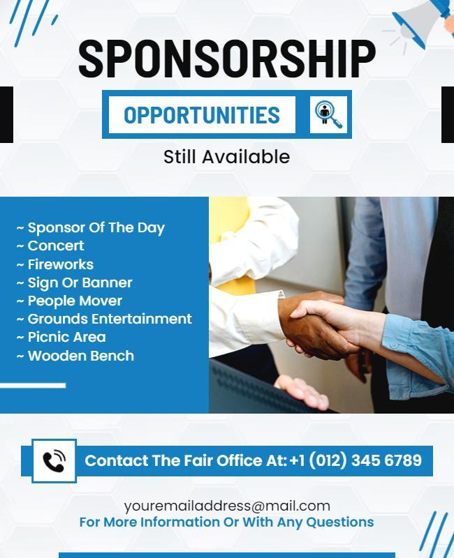 Dynamic Blue Business Sponsorship Opportunities Poster Template