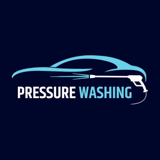 Dynamic Blue Car Design Showcasing Pressure Washing Services Logo Template